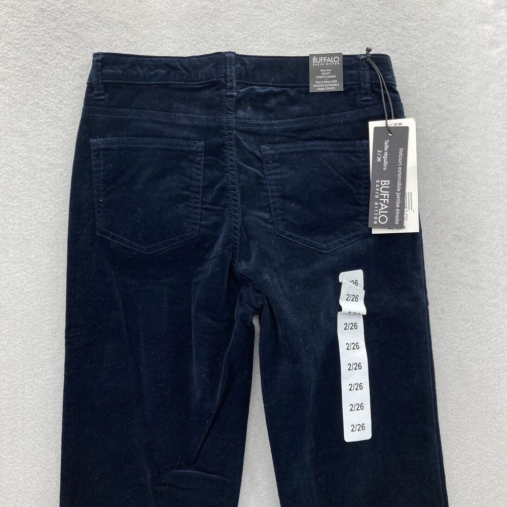Buffalo David Bitton Marvel‎ Velvet Skinny Ankle Pants Women's 2/26 Blue Stretch - Picture 11 of 13